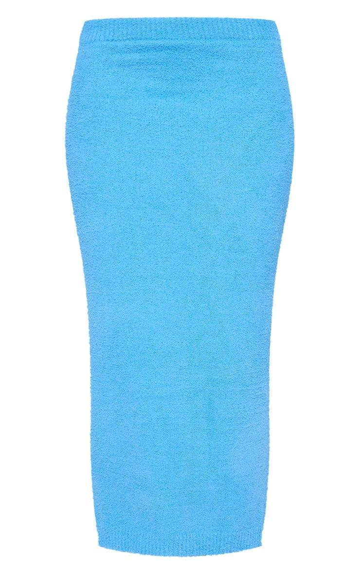 Blue Towel Knit Super Soft Maxi Skirt Product Image