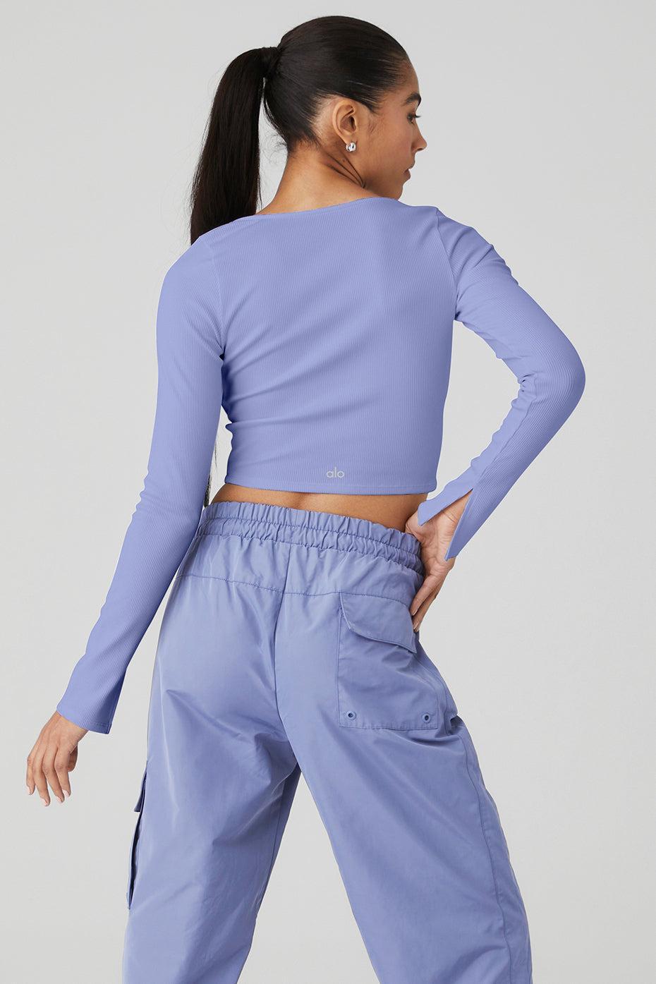 Alosoft Ribbed Show Stopper Long Sleeve Top - Infinity Blue Female Product Image