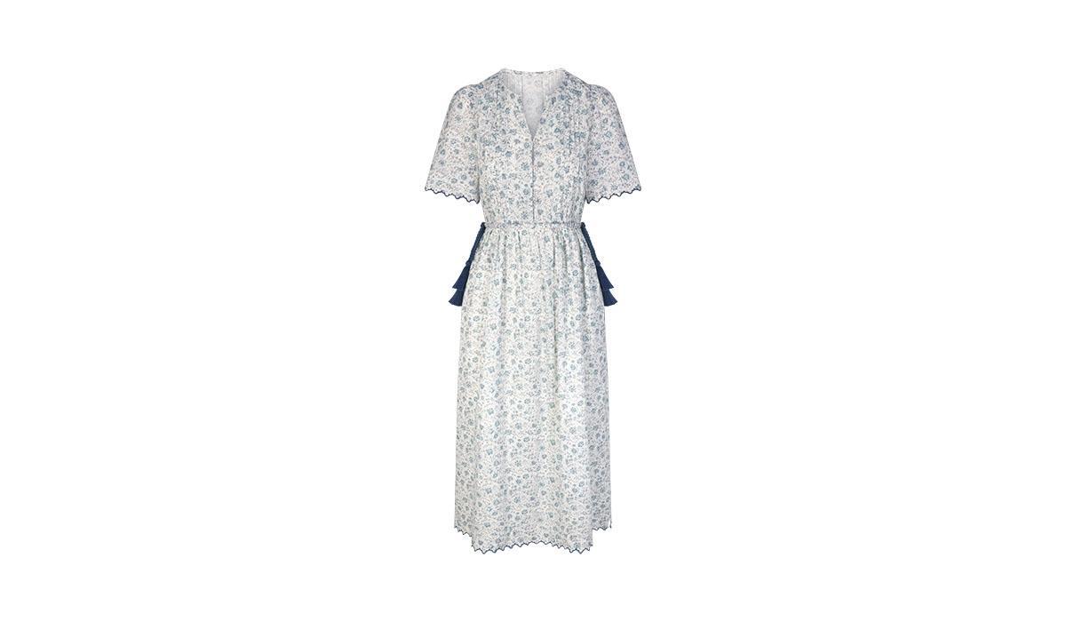 Women Lindsey Dress in Blue Floral Product Image