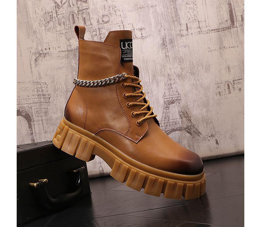 Lace-Up Platform Short Boots Product Image