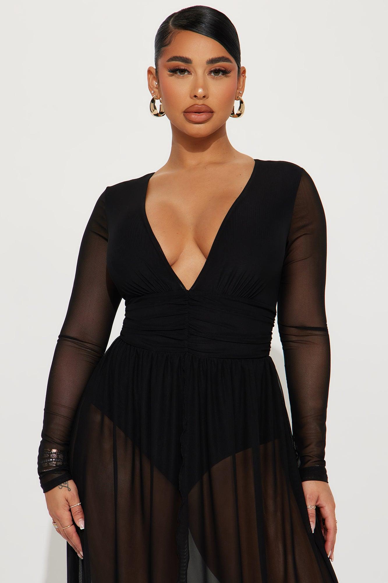 Estelle Sheer Maxi Dress - Black Product Image