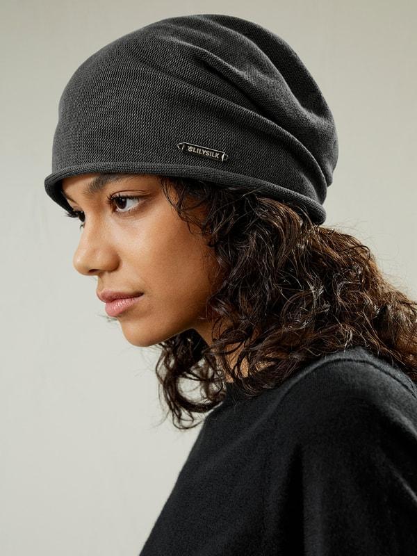 Versatile Metal Logo Silk Beanie Product Image