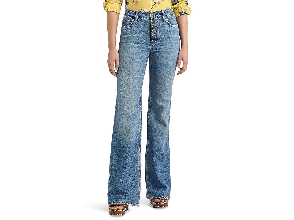 LAUREN Ralph Lauren High-Rise Flare Jeans in Mirabeau Wash (Mirabeau Wash) Women's Jeans Product Image