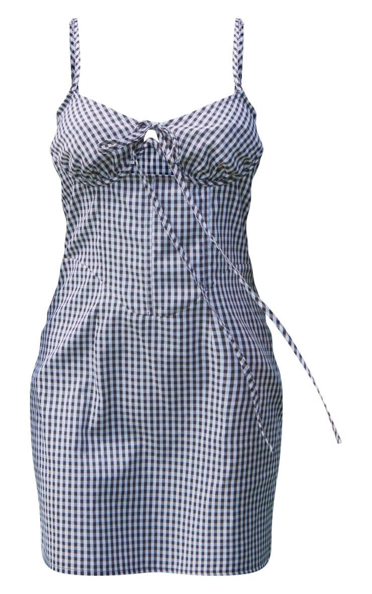 Monochrome Check Underwire Halterneck Corset Shift Dress Product Image