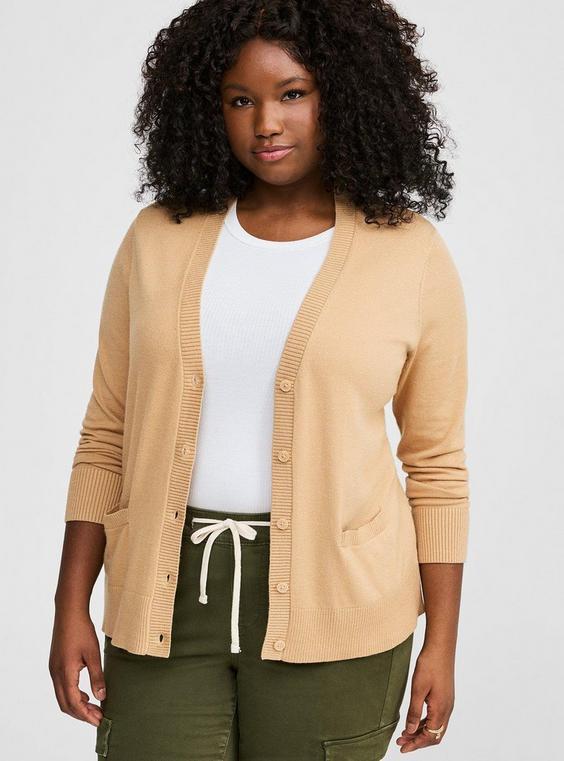 Everyday Soft V-Neck Pocket Cardigan Sweater Product Image