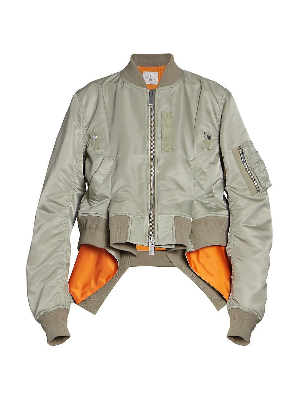 Womens Twill Draped Bomber Jacket Product Image