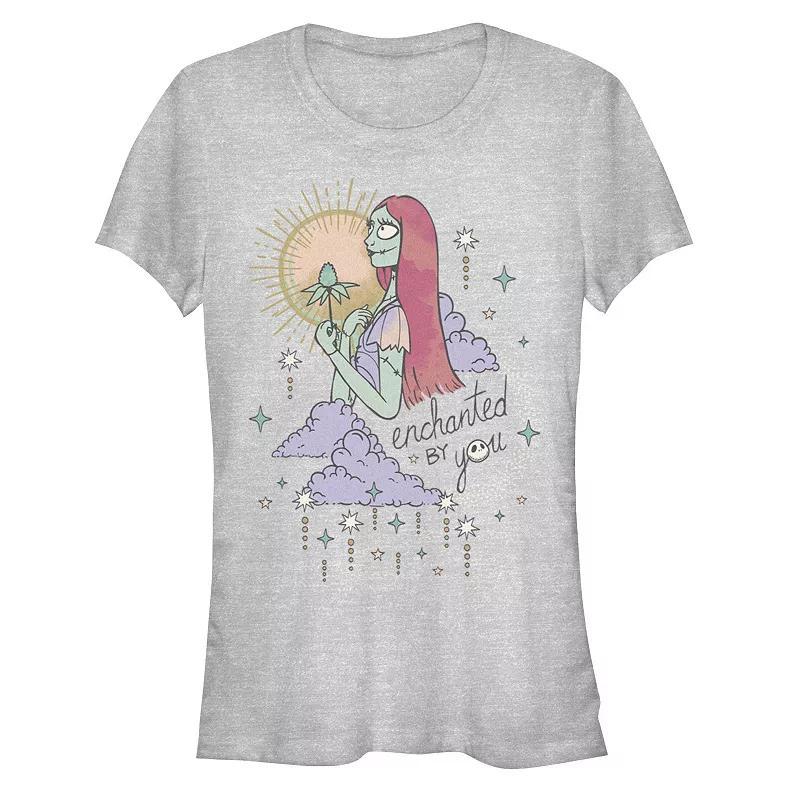 Disneys The Nightmare Before Christmas Womens Enchanted By You Tee, Girls Athletic Grey Product Image