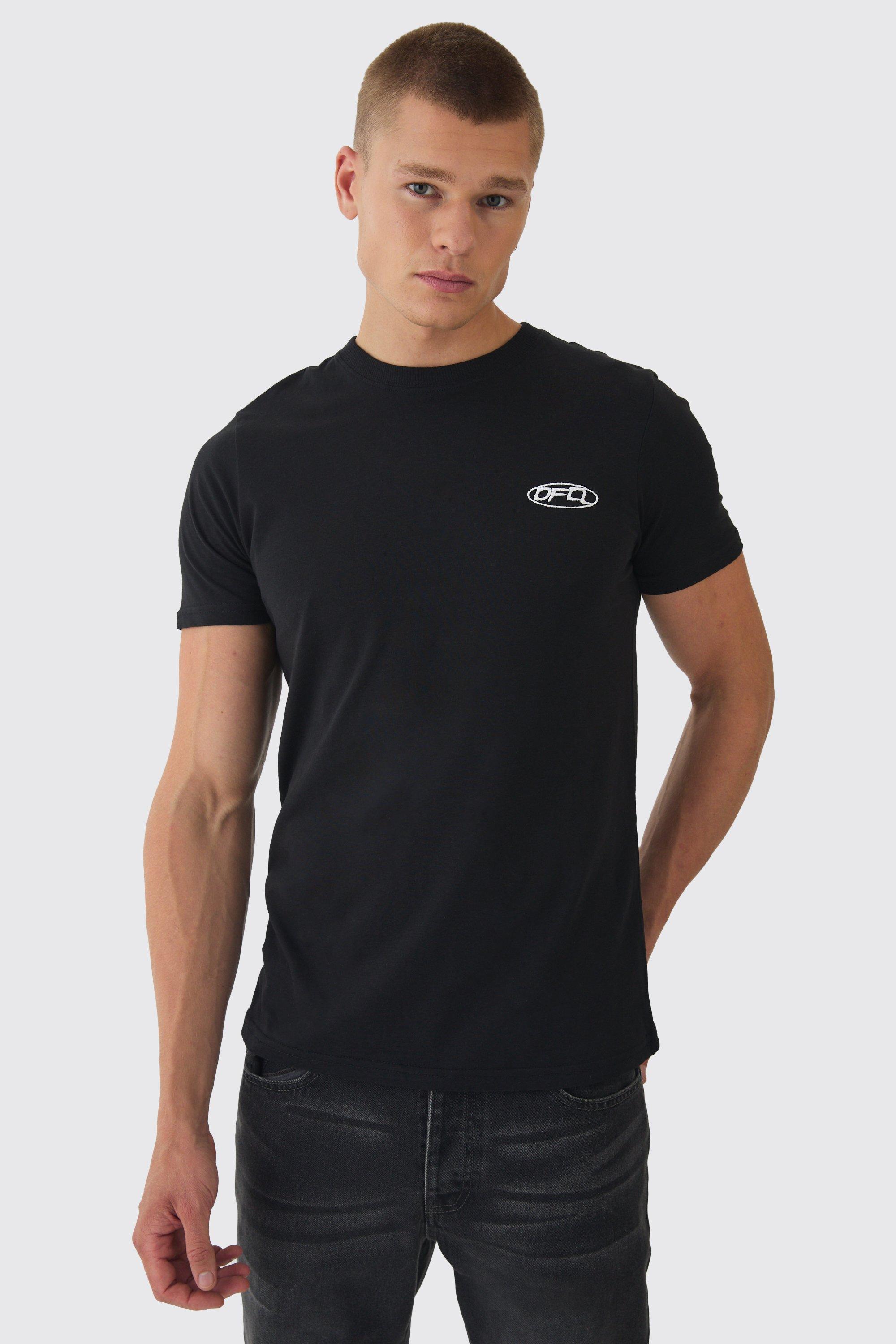 Slim OFCL Chest Embroidery T-Shirt | boohooMAN USA Product Image