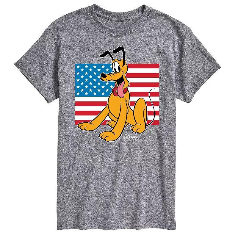 Disneys Pluto Big & Tall USA Flag Graphic Tee, Mens Product Image