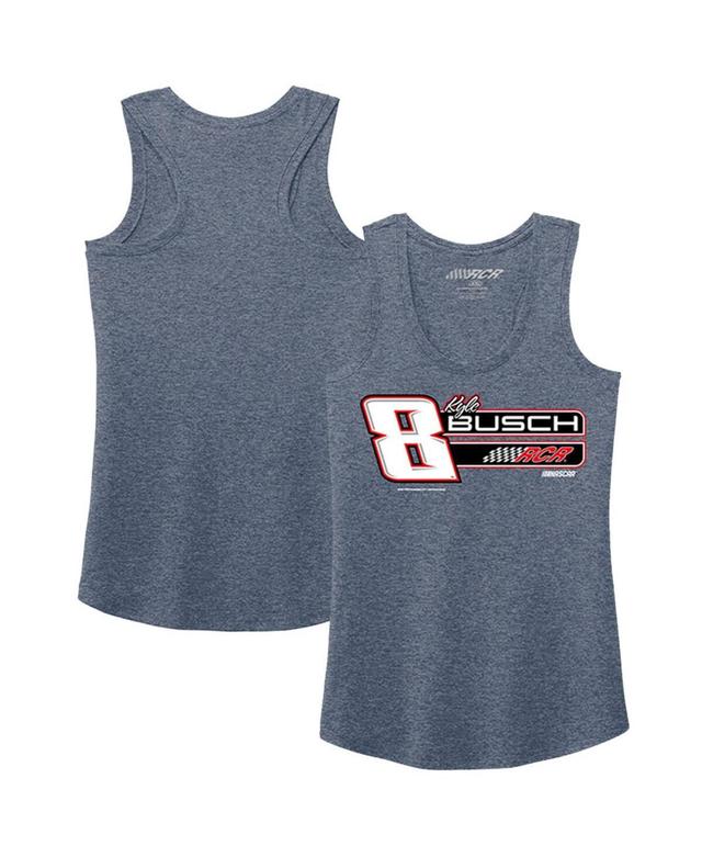 Womens Richard Childress Racing Team Collection Heather Navy Kyle Busch Racerback Tank Top Product Image