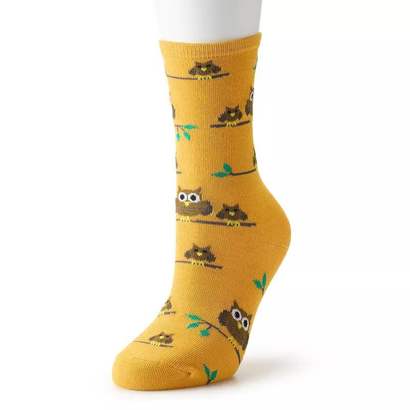 Womens Owl Family Novelty Crew Socks Product Image