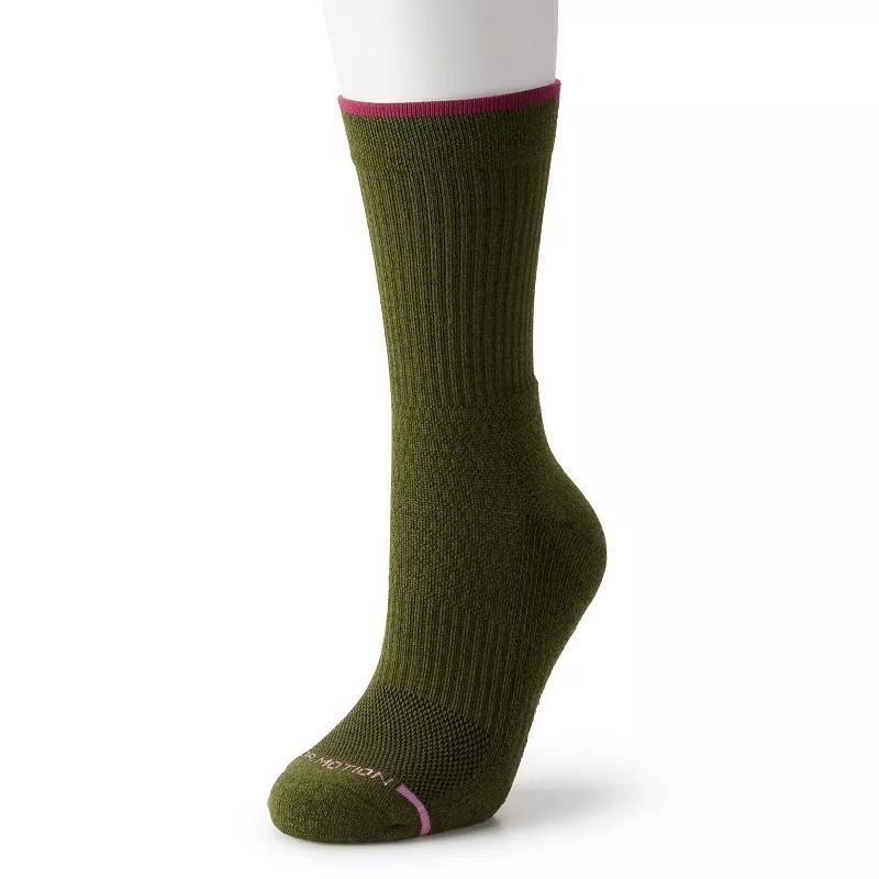 Womens Dr. Motion Knit Compression Crew Socks Brown Product Image