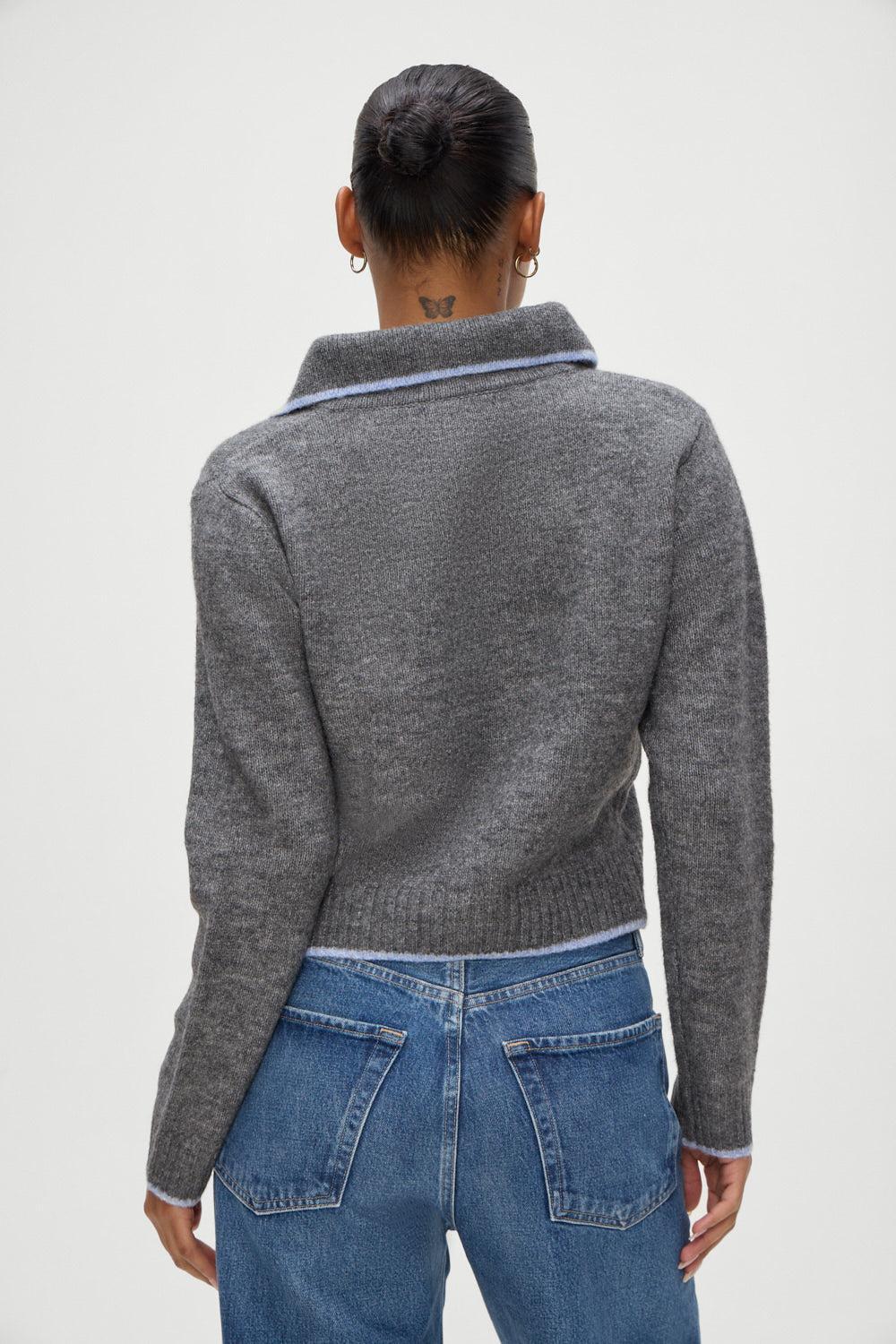 Carolyn Collared Sweater - Winter Sky Product Image