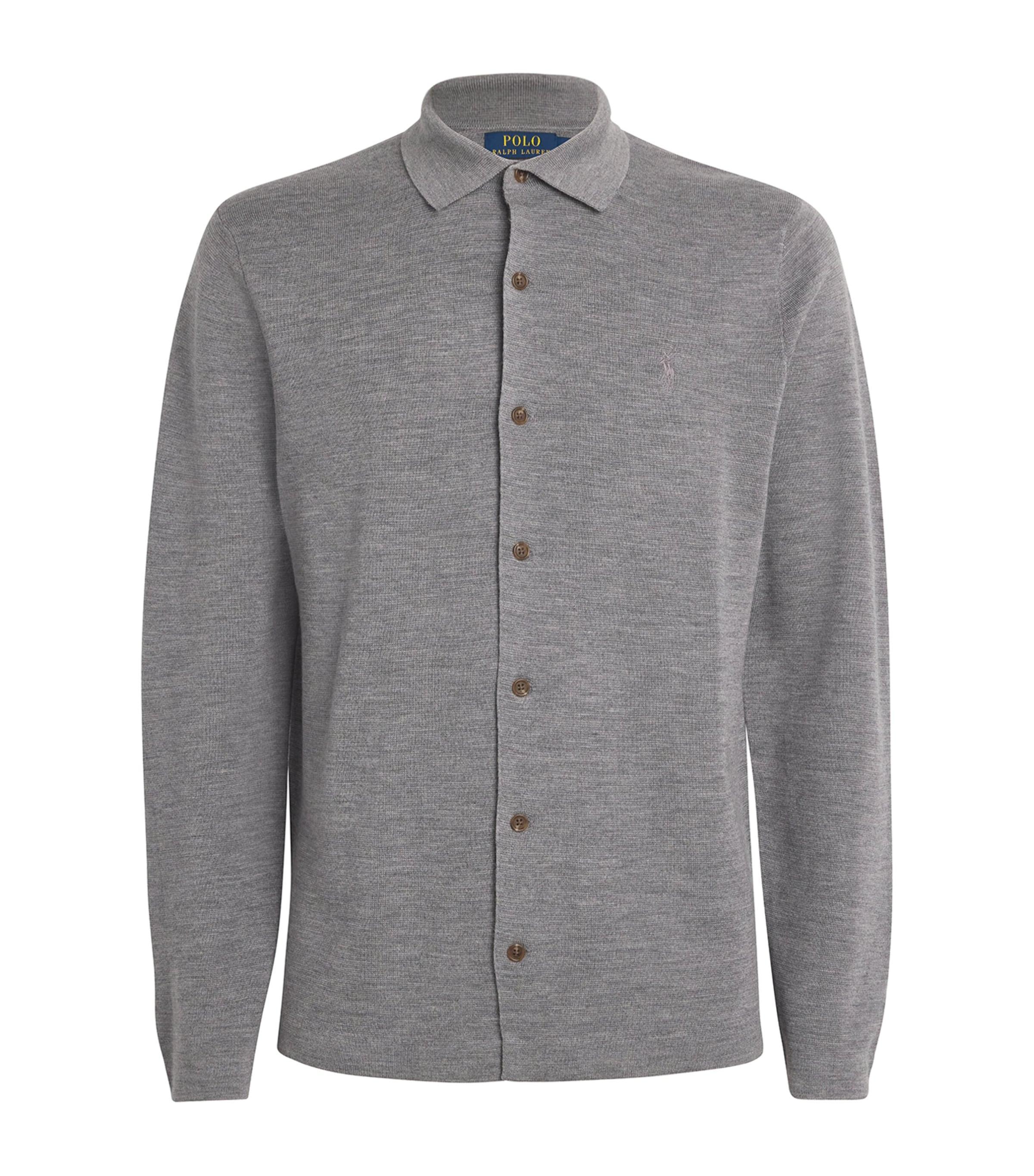 POLO RALPH LAUREN Wool Polo Pony Cardigan In Grey Product Image