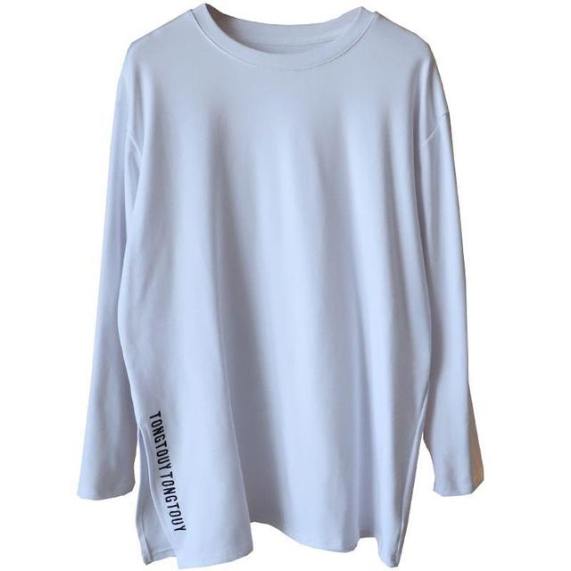 Long-Sleeve Crewneck Lettering Tee Product Image