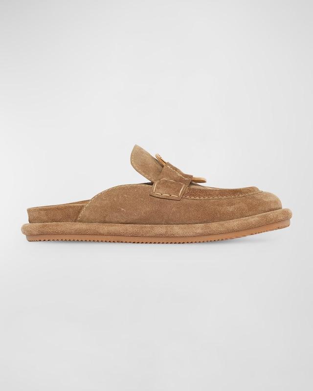 Moncler - Bell Suede Mules - TanModa Operandi Product Image