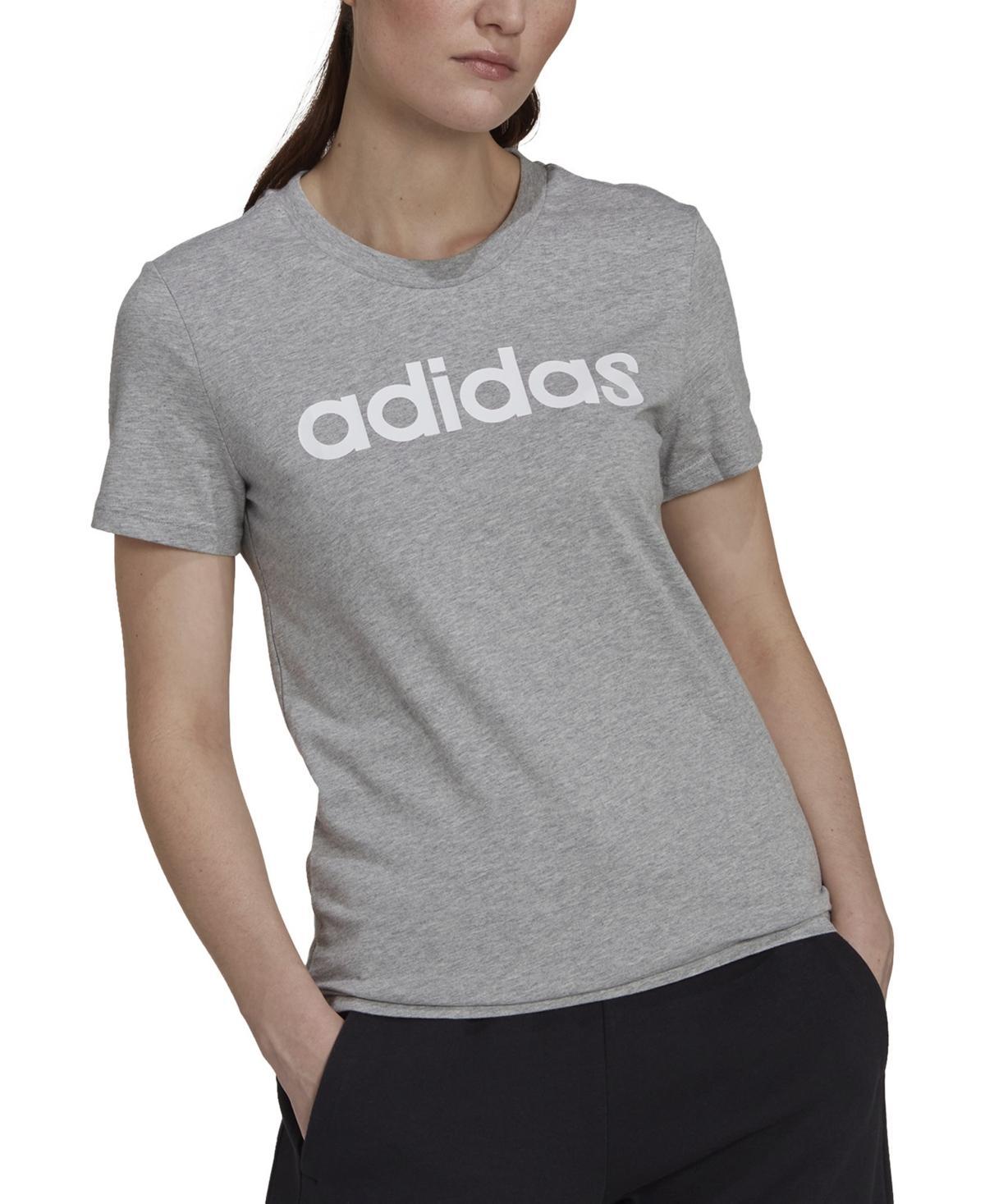 adidas Womens Essentials Cotton Linear Logo T-Shirt - Pulse Magenta Product Image