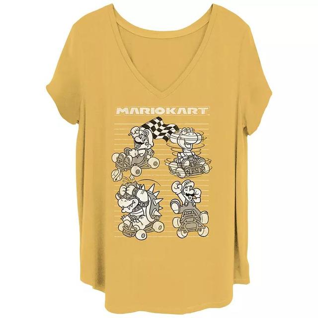 Juniors Plus Size Mario Kart Classic Racers Graphic Tee, Womens Brown Product Image