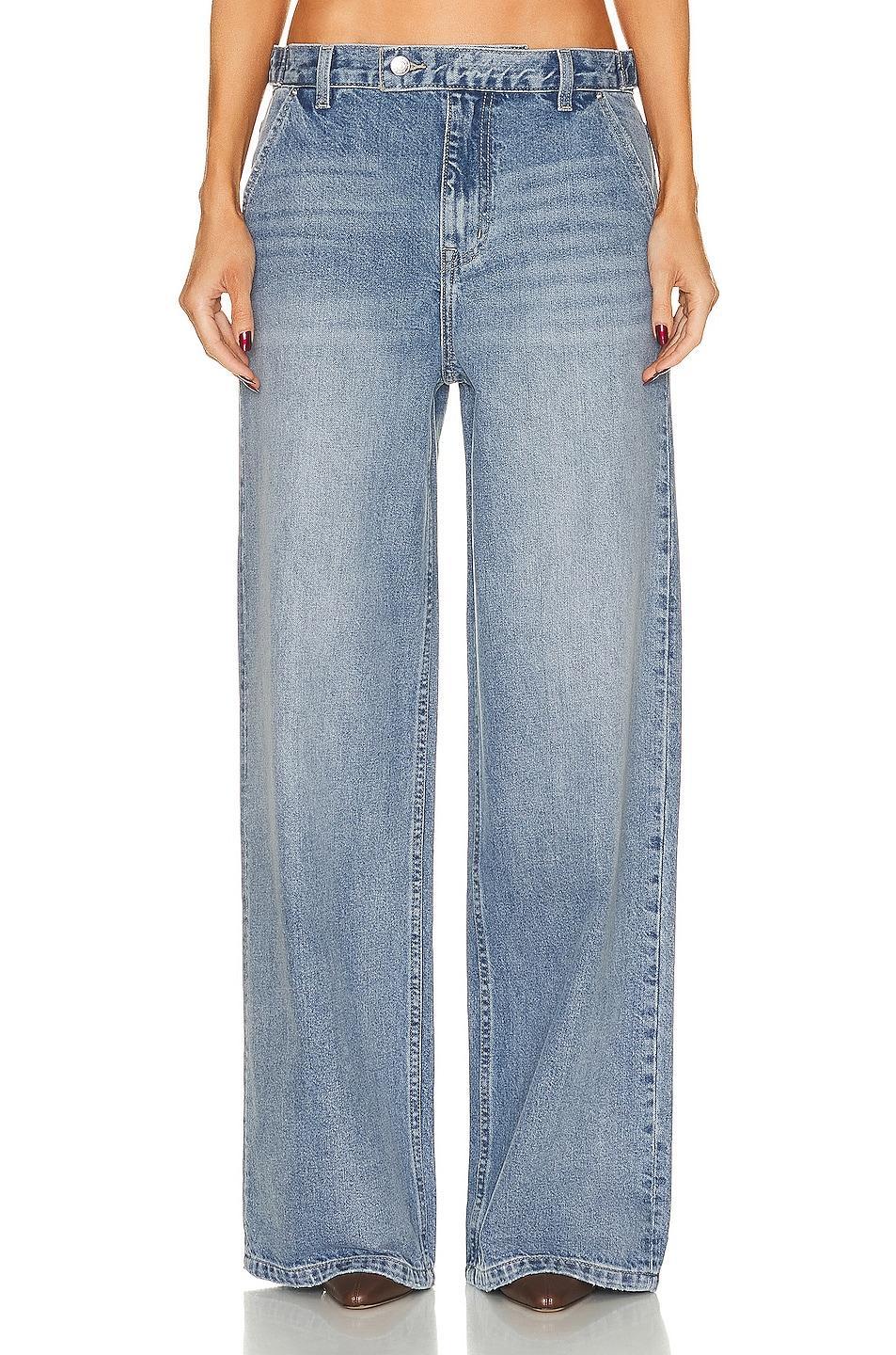 GRLFRND x Maggie MacDonald Leigh Mid Rise Denim Trouser in Blue Product Image