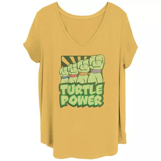 Juniors Plus Size Teenage Mutant Ninja Turtles Power Graphic Tee, Womens Brown Product Image