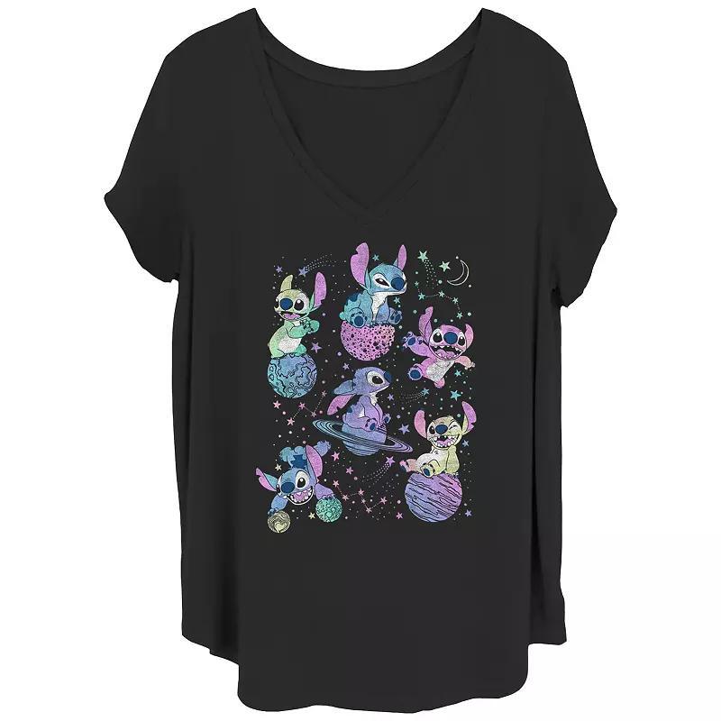 Disneys Lilo & Stitch Planetary Stitch Juniors Plus Graphic Tee, Womens Product Image