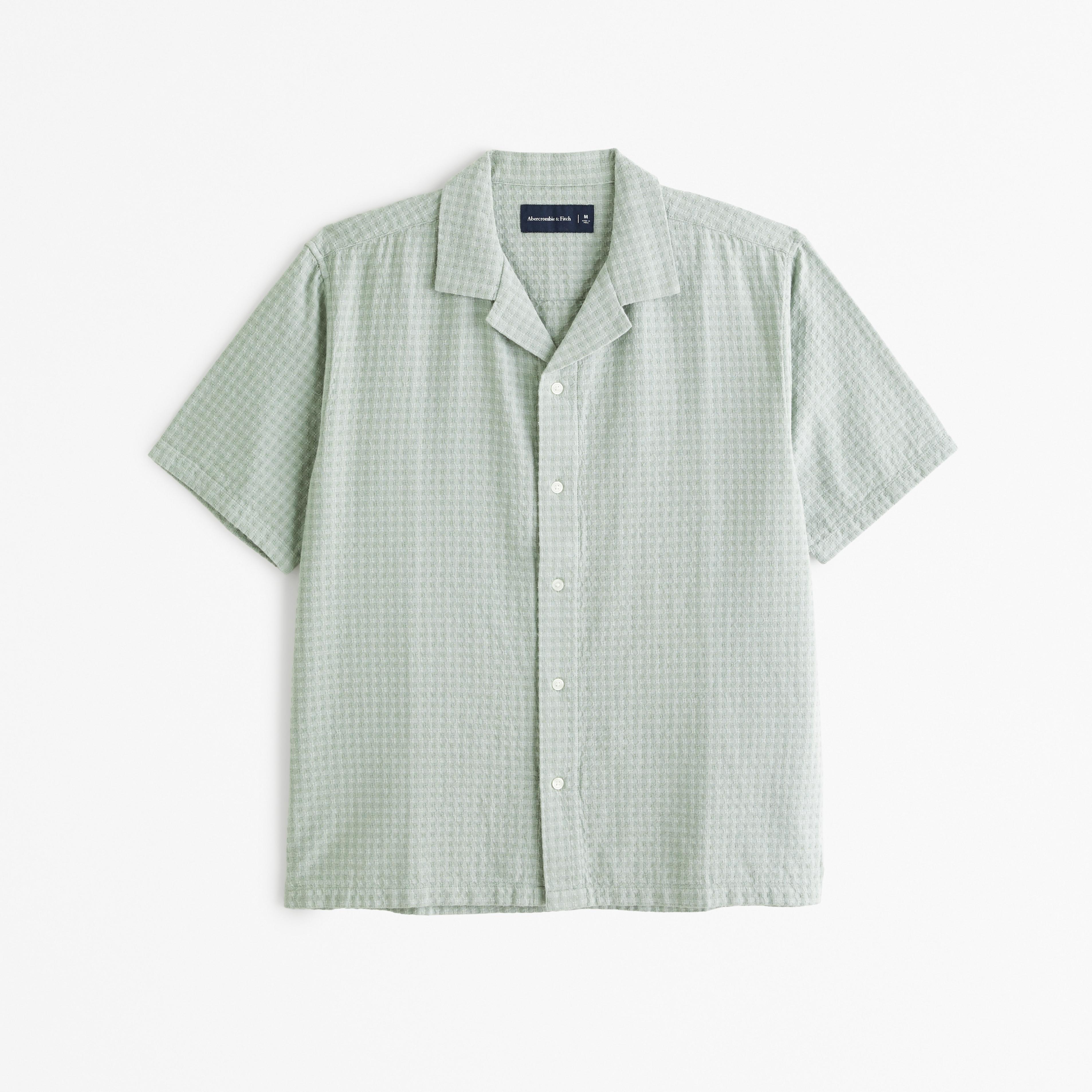 Camp Collar Waffle Button-Up Shirt Product Image