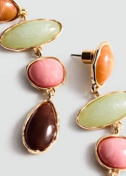 MANGO - Stone pendant earrings - One size - Women Product Image