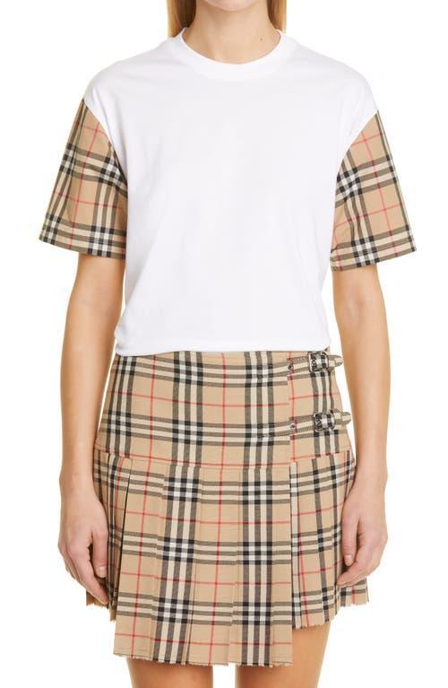 burberry Carrick Check Sleeve Oversize Cotton T-Shirt Product Image