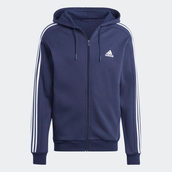 Essentials Fleece 3-Stripes Full-Zip Hoodie Product Image