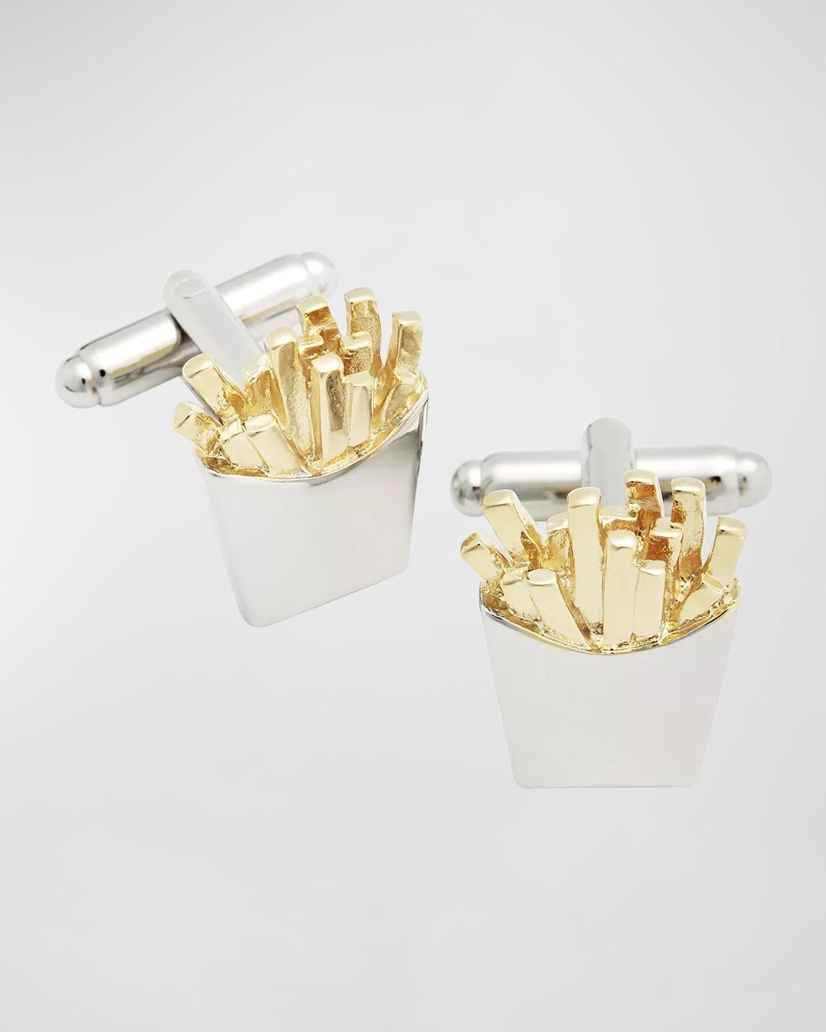 Men's Two-Tone French Fries Cufflinks Product Image