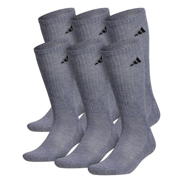 Mens adidas 6-pack Athletic Cushioned Crew Socks Black Product Image
