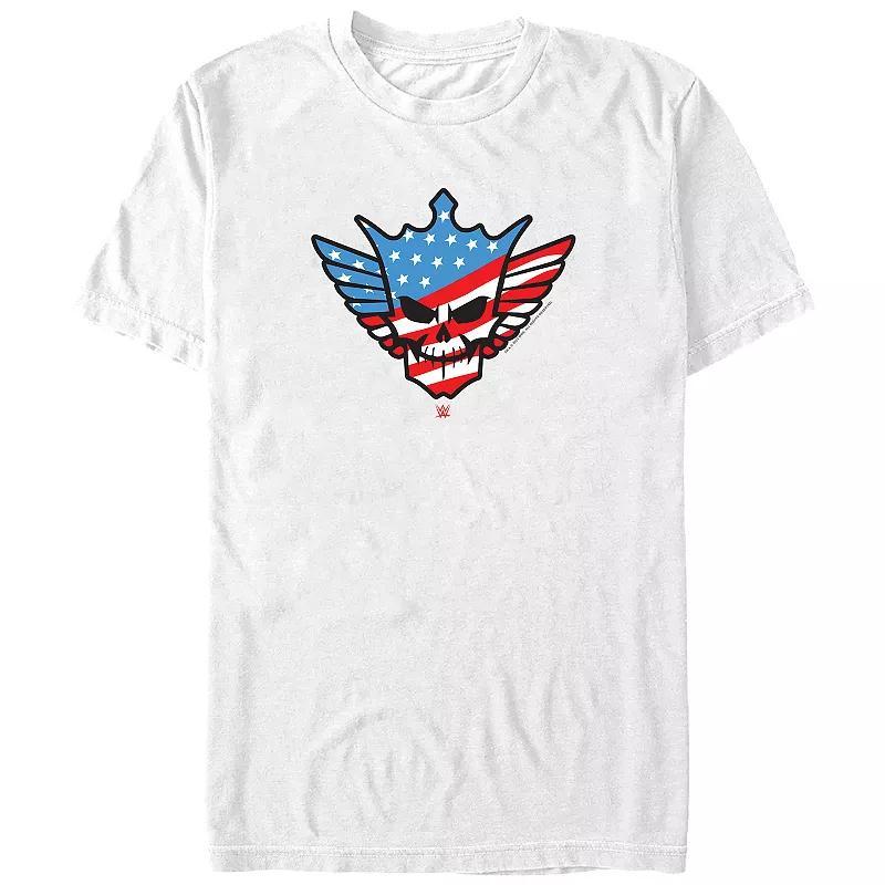 Big & Tall WWE Cody Rhodes USA Flag Print Skull Badge Graphic Tee, Mens Product Image