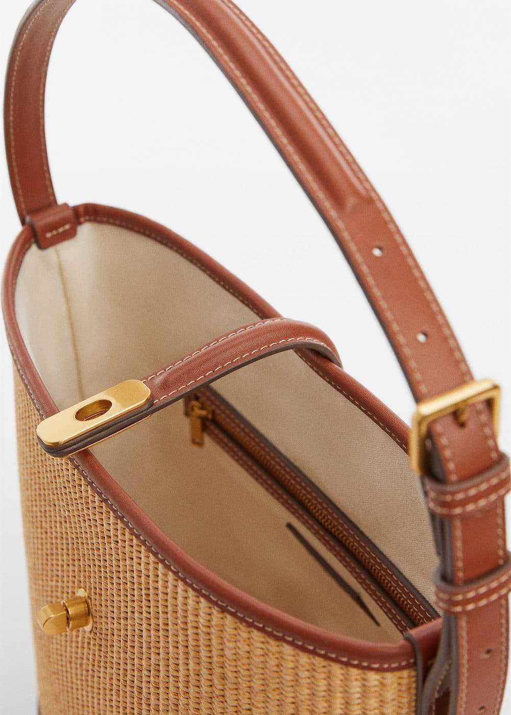 MANGO - Raffia-effect bucket bag - One size - Women Product Image