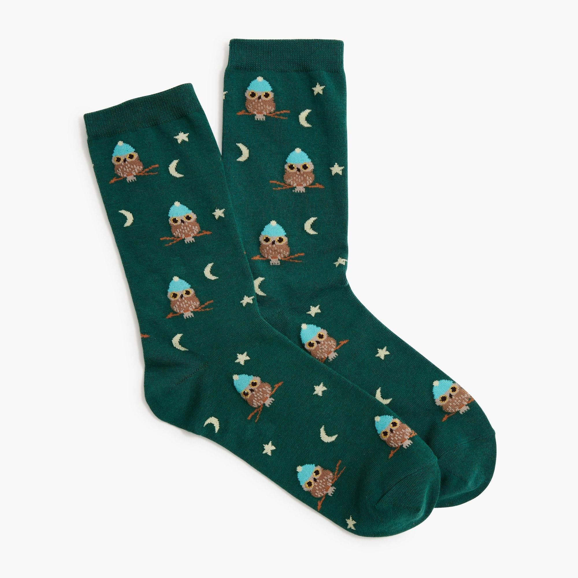 Owls in hats trouser socks Product Image