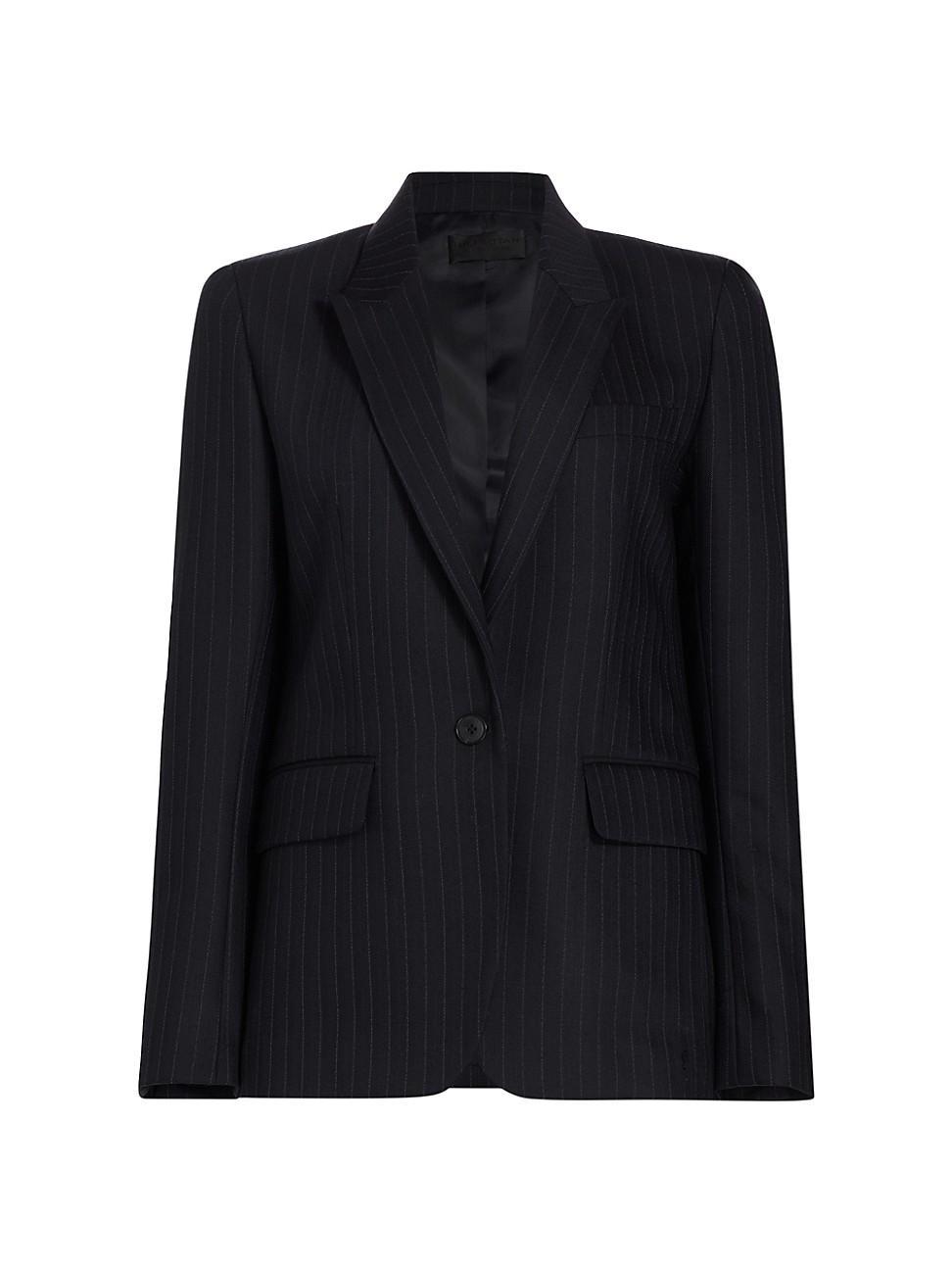 Womens Adele Pinstriped Wool-Blend Blazer Product Image