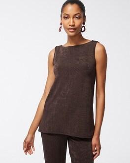 Chico's Women's Wrinkle-Free Travelers Classic Side Slit Tank Top in Brown size 12/14   Chico's Travel Clothing - Brown - Women - Size: 12/14 Product Image