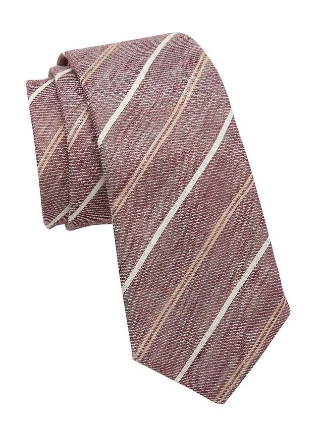 Mens Striped Linen Tie Product Image