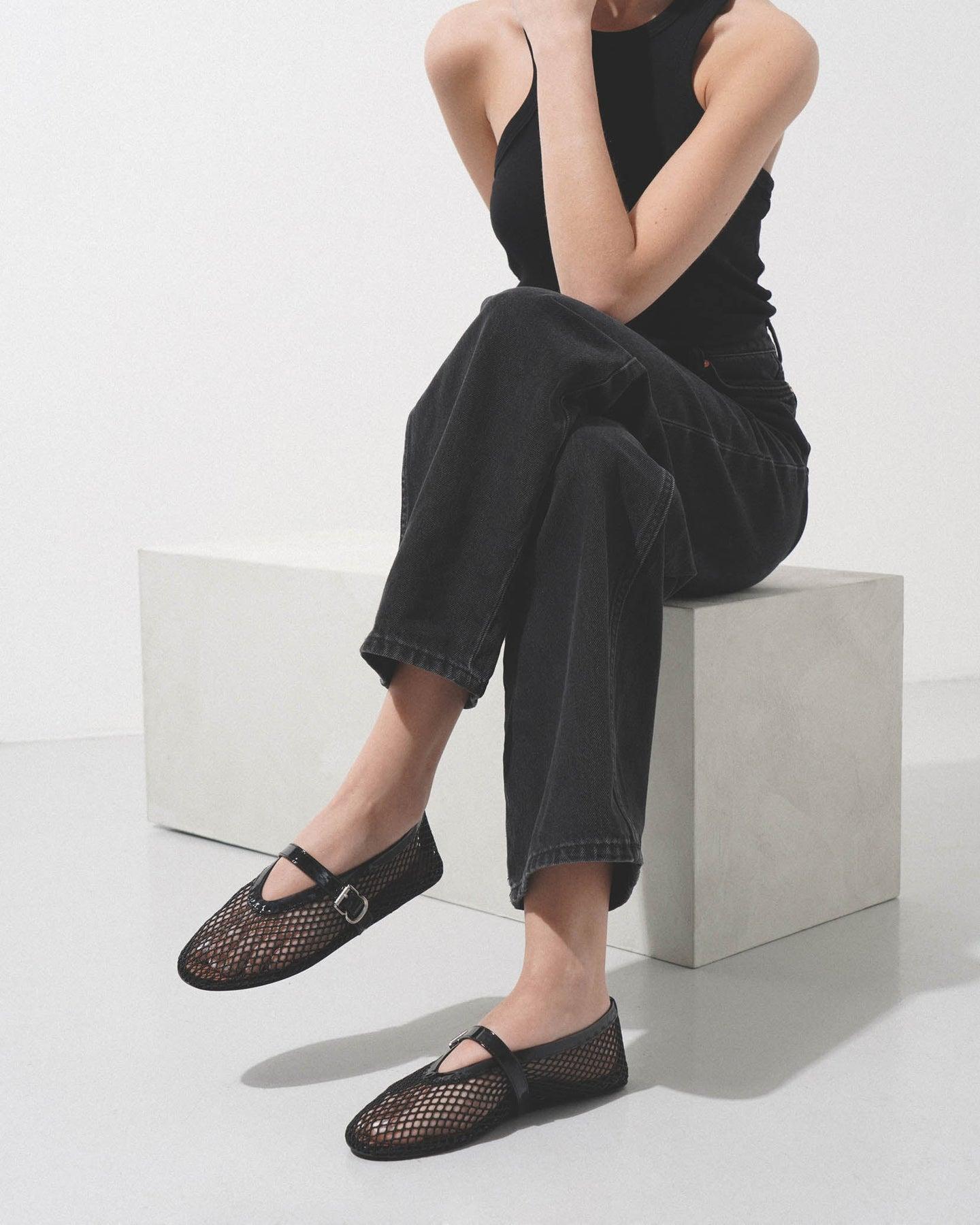 ALAÏA Mesh Ballet Flats In Black Product Image