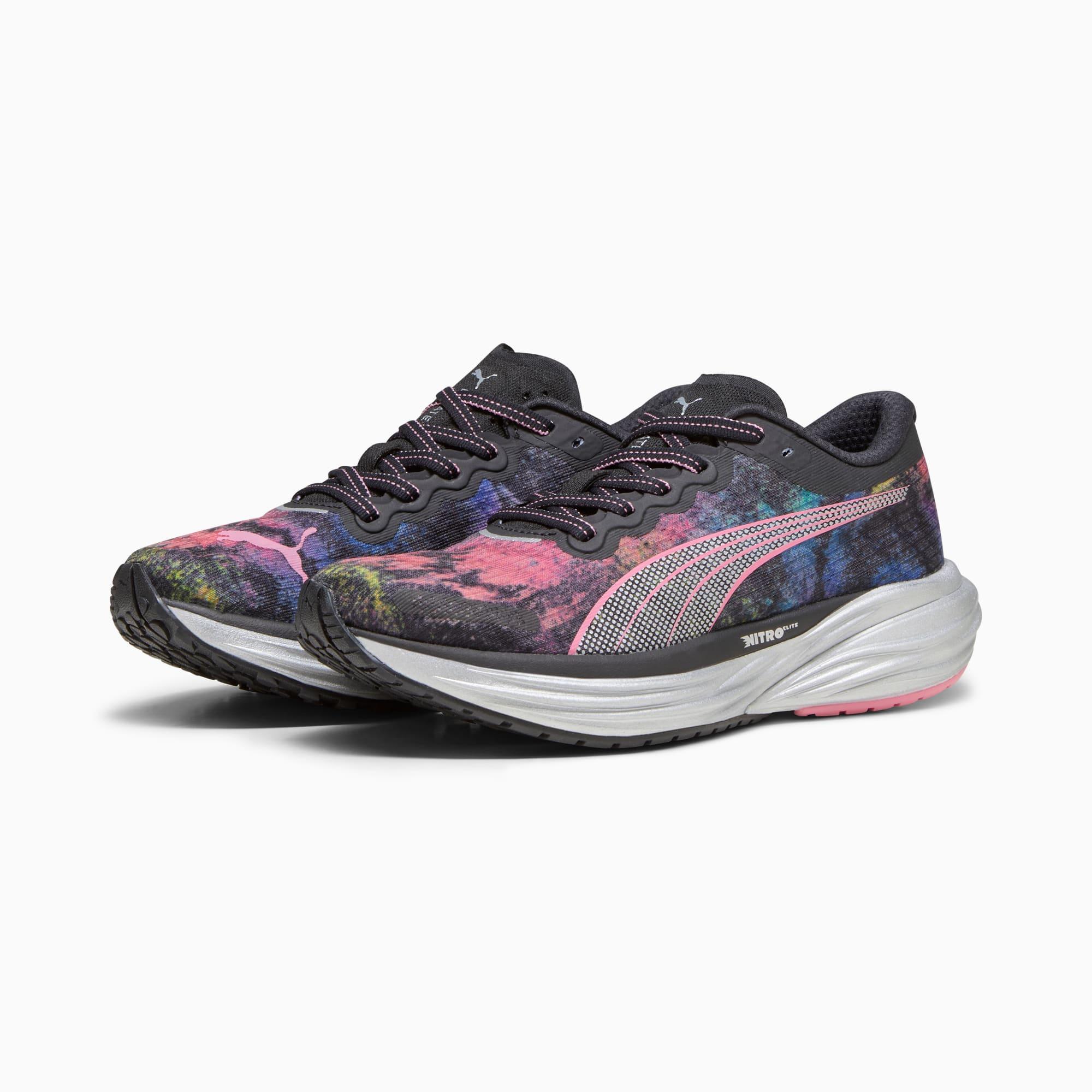 PUMA Deviate NITROâ¢ 2 'Marathon Series' Women's Running Shoes in Black/Strawberry Burst/Yellow Blaze Product Image