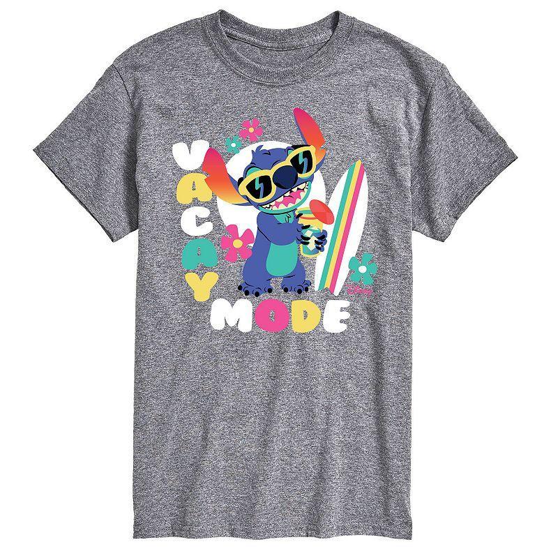 Disneys Lilo & Stitch Big & Tall Vacay Mode Graphic Tee, Mens Grey Product Image