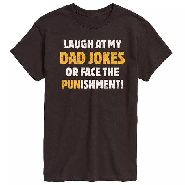 Mens Dad Jokes Punishment Graphic Tee Grey Blue Product Image