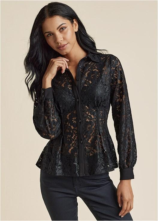 Lacquered Lace Top Product Image