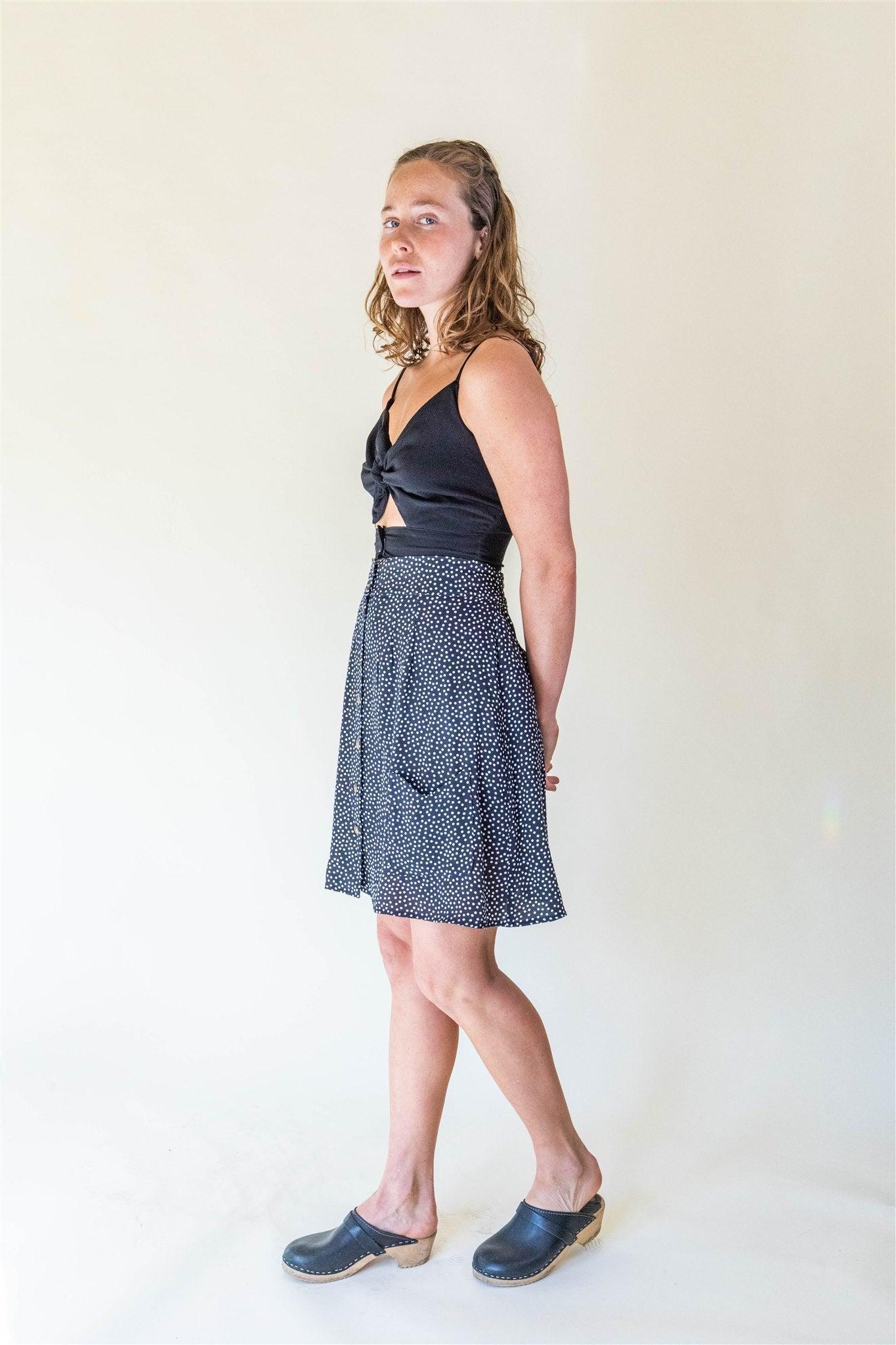 Rah Rah Skirt in Black Polka Dot Product Image