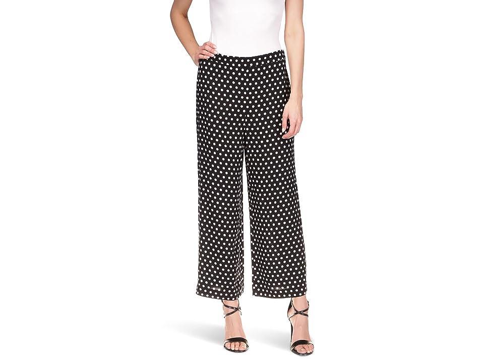 MICHAEL Michael Kors Polka Dot Wide Leg Pants White) Women's Clothing Product Image