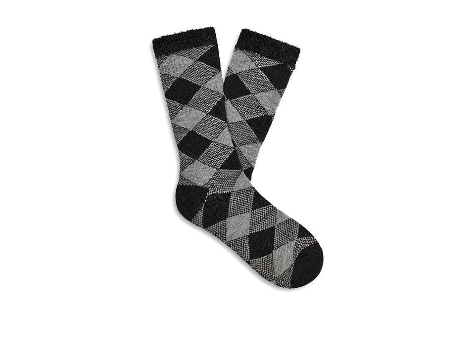 UGG Grady Fleece Lined Crew (Grey/Black) Men's Crew Cut Socks Shoes Product Image