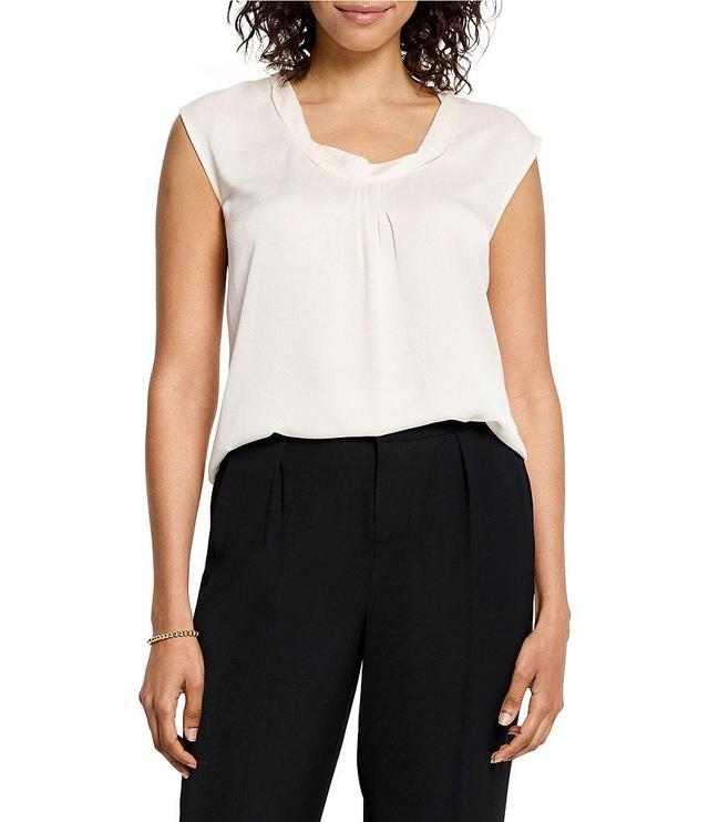 NIC + ZOE Satin Chiffon Scoop Neck Sleeveless Blouse Product Image