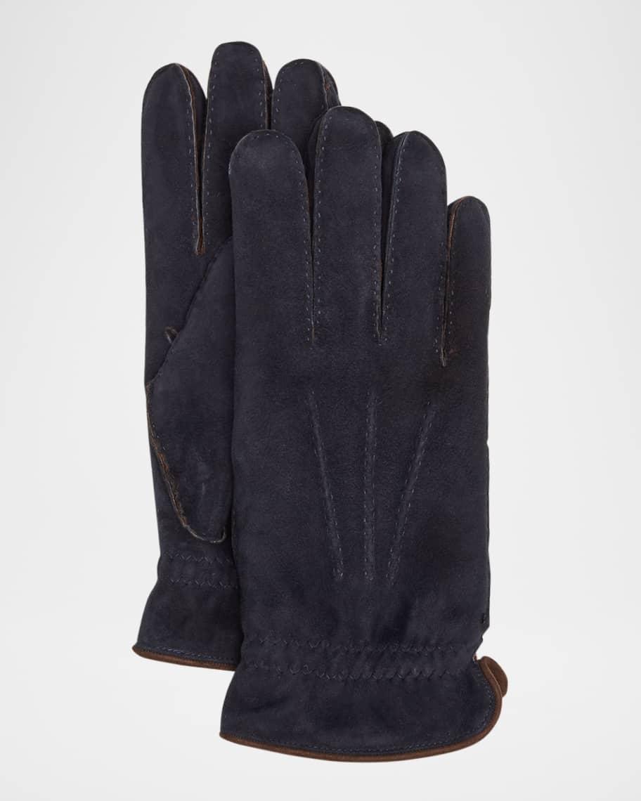 Men's Shearling-Lined Leather Gloves Product Image