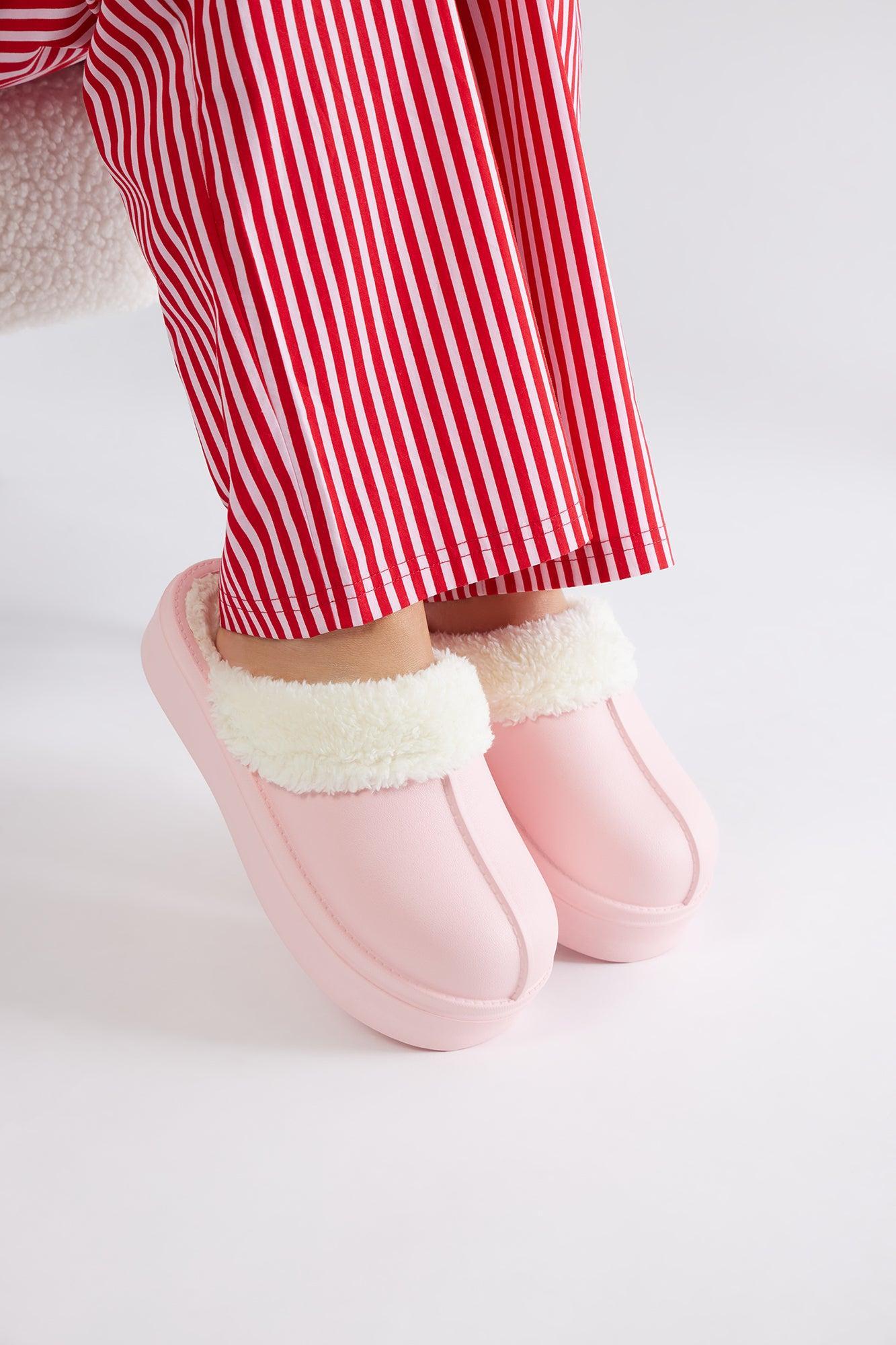 Staying Comfy Platform Slippers - Pink Product Image