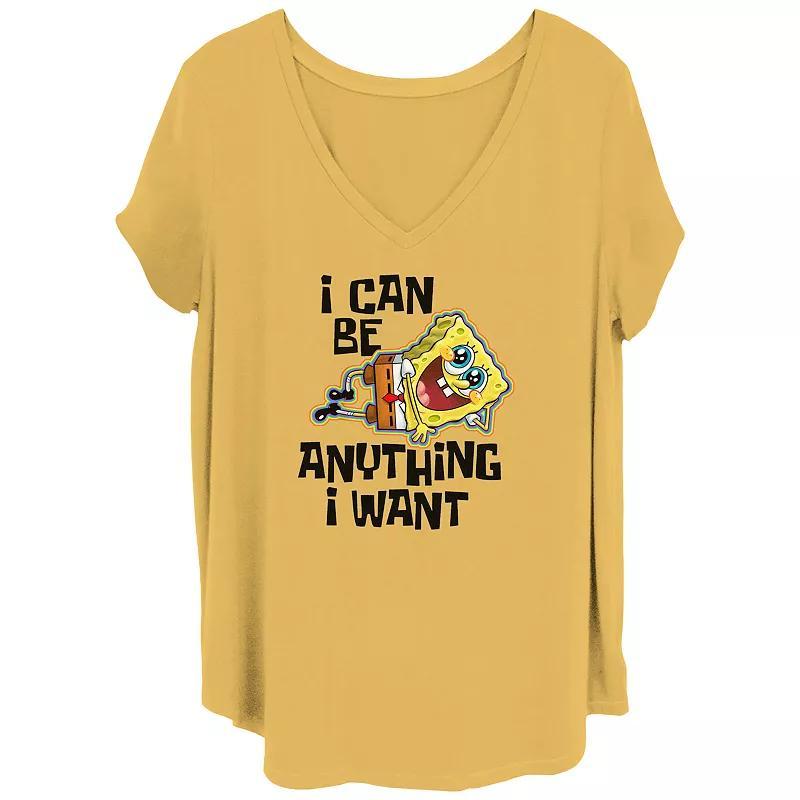 Juniors Plus Size SpongeBob SquarePants And Patrick Riding Card Graphic Tee, Womens Brown Product Image