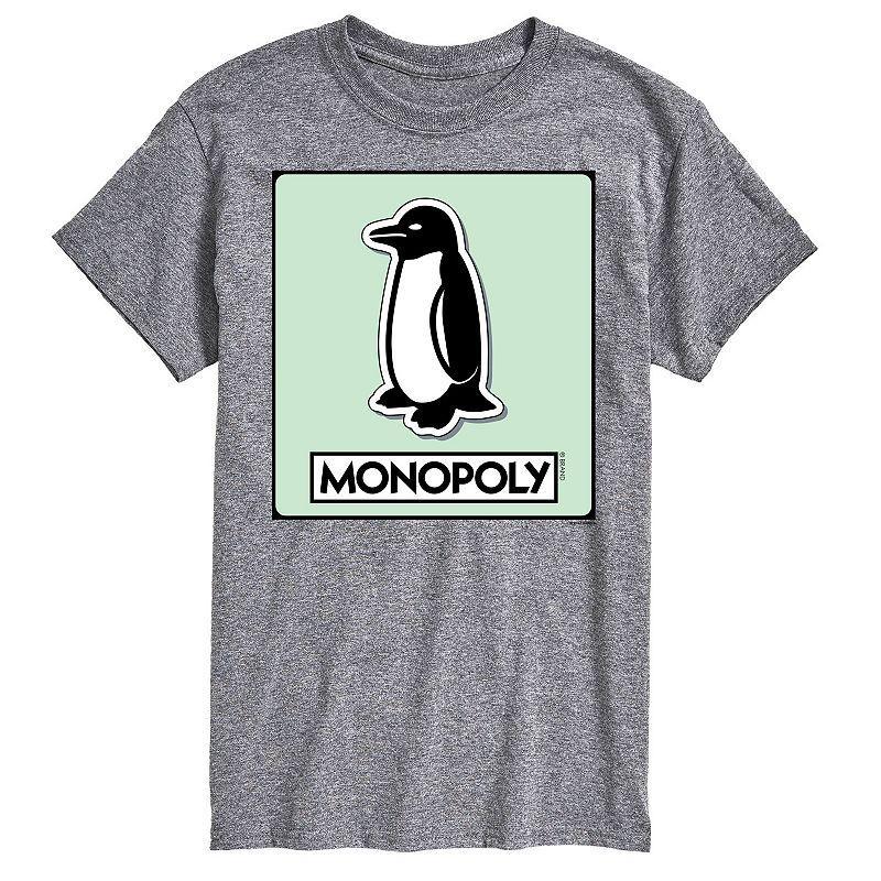 Mens Monopoly Penguin Game Token Graphic Tee Med Grey Product Image